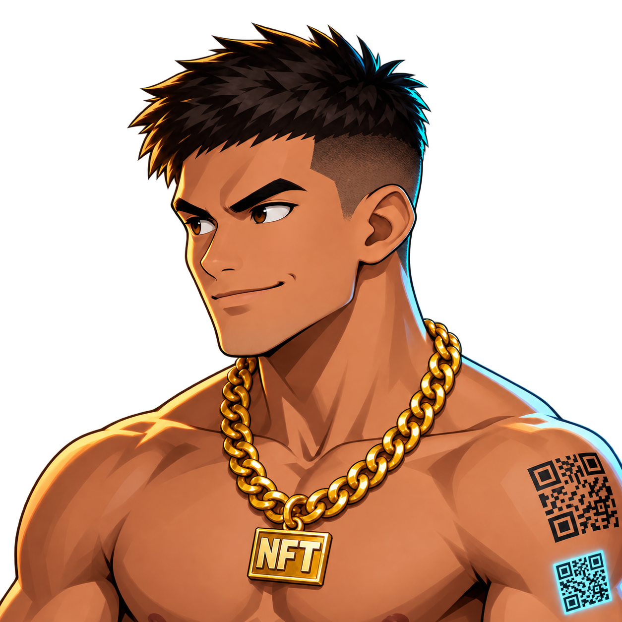 NFT Boxer, portrait facing left