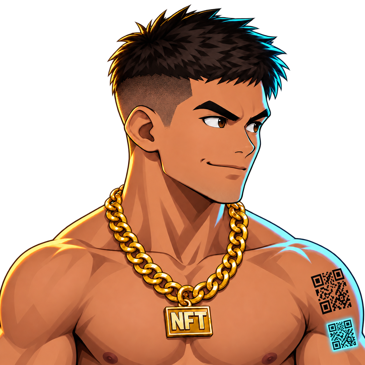 NFT Boxer, portrait facing right