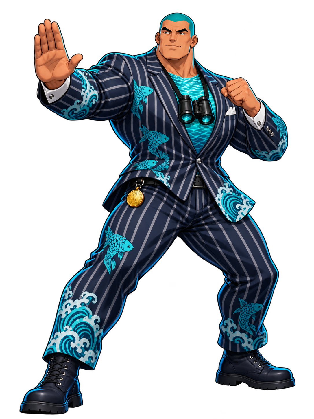 Whale Hunter, versus pose
