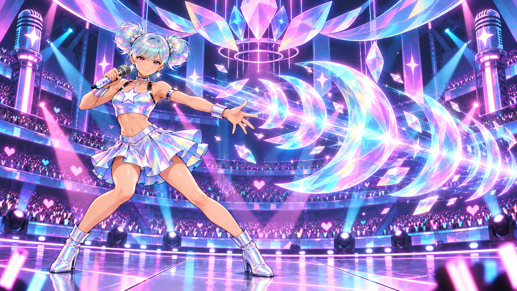 Bronze Warrior performs Prism Chorus. A prismatic chorus carries a clean arc of stage light.